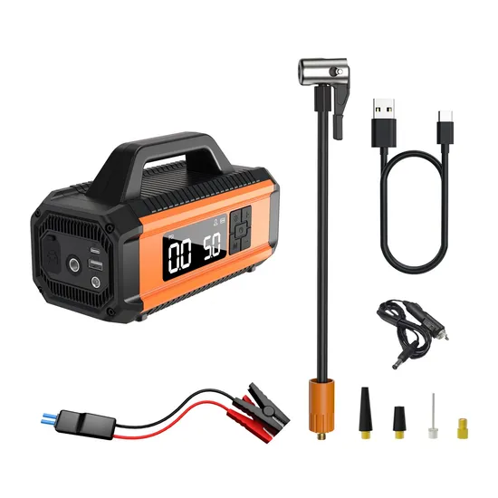 High Quality Car Battery Jump Starter Portable Car Tyre Air Pump Jump Starter with Air Pump