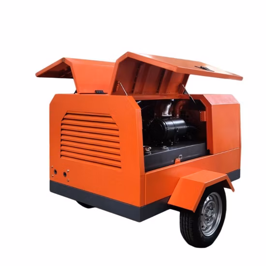 Diesel Screw 185 Cfm Portable Air Compressor for Jack Hammer