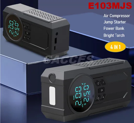 12V Jump Starter 30L Air Compressor, 1000A Battery Booster Fast Tire Inflator, LED Light Type