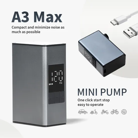 150psi High Pressure Mini Portable Bike Bicycle Air Pump Rechargeable Battery Smart Automatic Electric Air Pump 