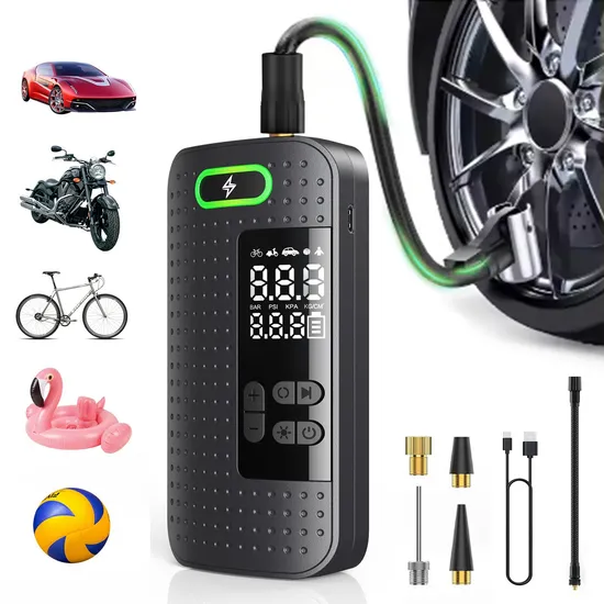 Portable Smart Car Air Pump ABS Digital Display Tire Inflator Multi