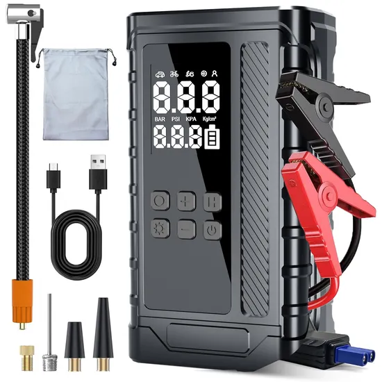 6000mAh Jump Starter Power Bank Air Pump 