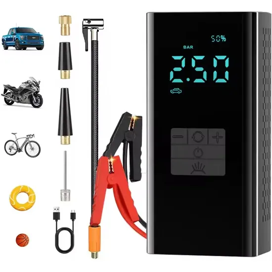 12V Super Capacitor Jump Starter Tire Inflator Air Pump Car Jump Starter with Air Compressor 