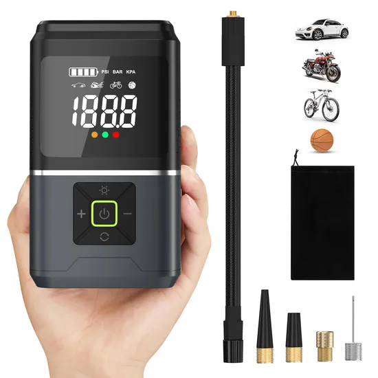 Portable Air Compressor 150 Psl Fast Inflation Cordless Pump for Car Tires 