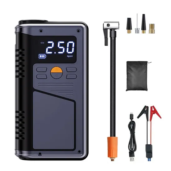7200mAh Air Compressor with Car Jump Starter Auto Starter Emergency Jump Booster Starter Tire Inflator Air Pump 