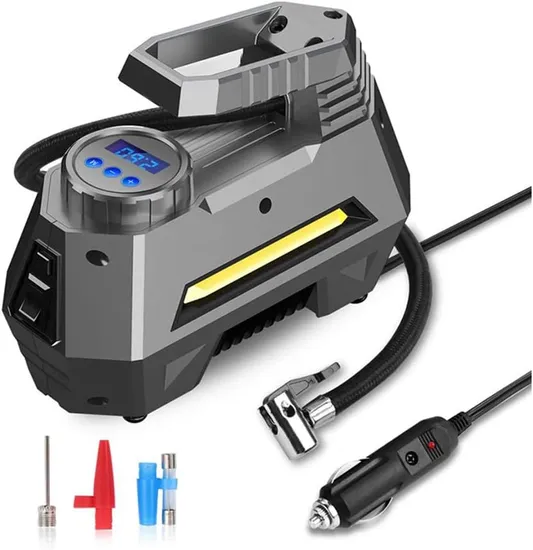 Portable Smart Digital Tire Pressure Detection Electric Inflator Pump, Air Compressor Tire Inflator for Car, Truck 